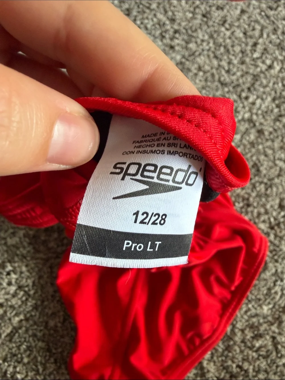 Speedo Pro LT red one piece swimsuit size girls 12/28